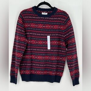 Croft & Barrow red and blue Fair Isle pullover sweater.